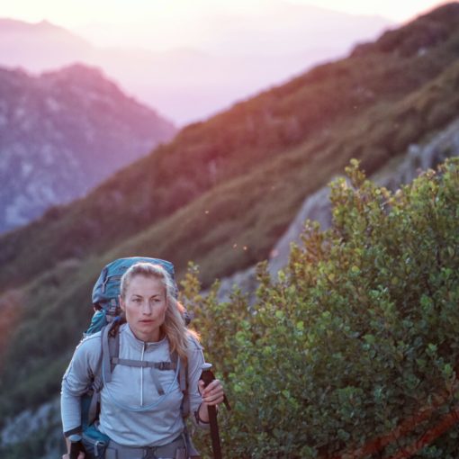 trekking poles woman hiking