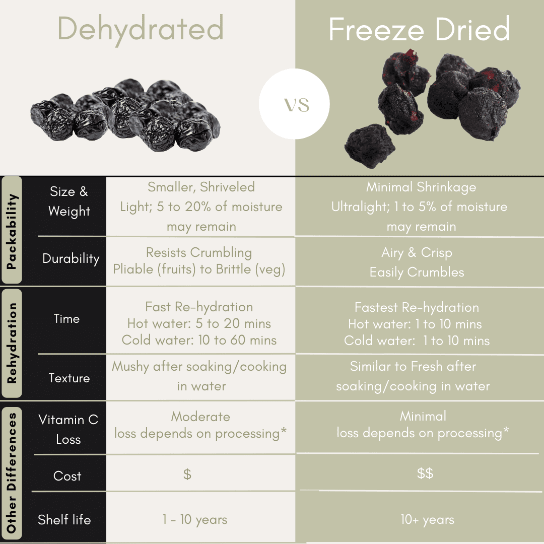 Dehydrator Versus Freeze Dryer - What's the Difference?
