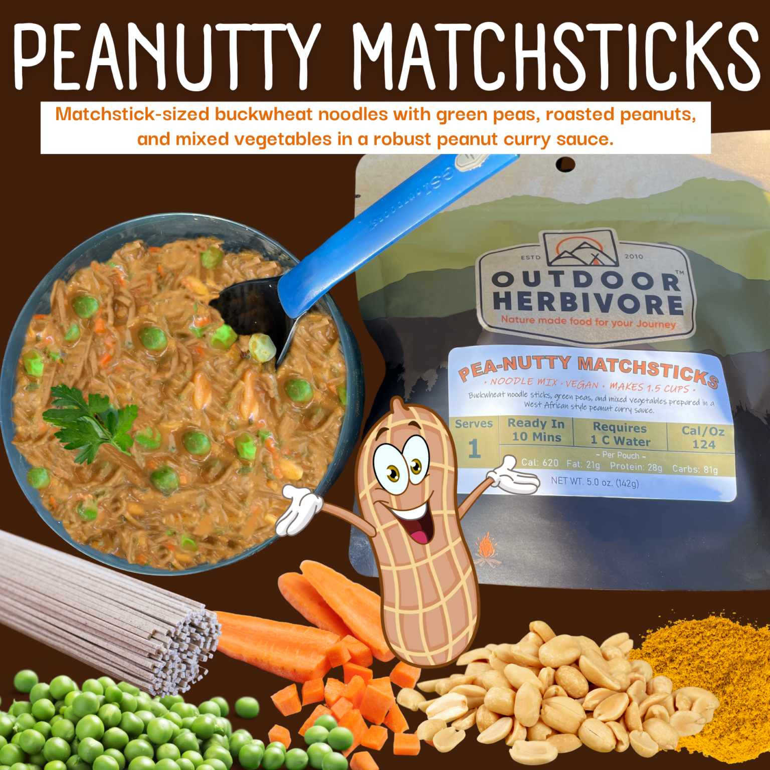 Example of a high protein backpacking meal that is entirely plant-based!
