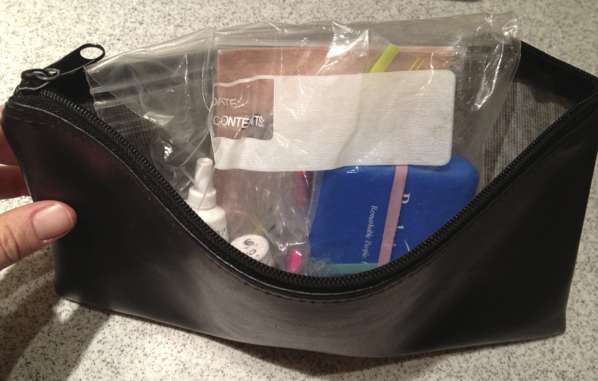 first aid kit inside a money deposit bag first aid kit inside a money deposit bag